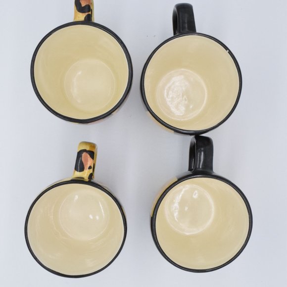 4 Ceramic Coffee Tea Cups Laure Gates Designs - Picture 6 of 7